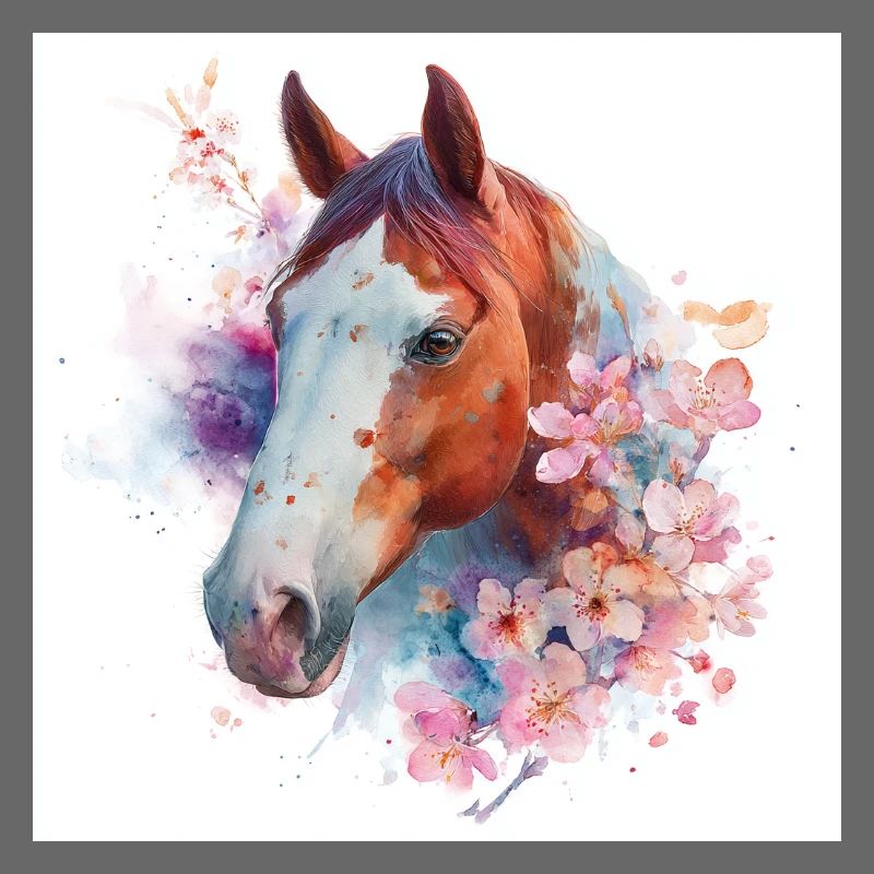 Floraison de cheval aquarelle