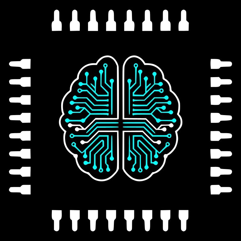 AI Gehirn Chip Prozessor Tech Vektor