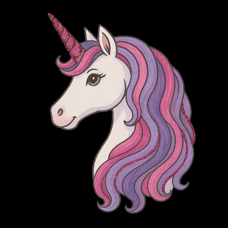 Pastell-Einhorn-Porträt Pink