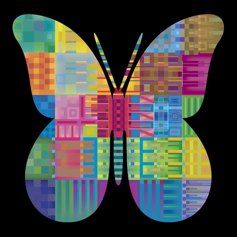 Bunter Patchwork-Schmetterling