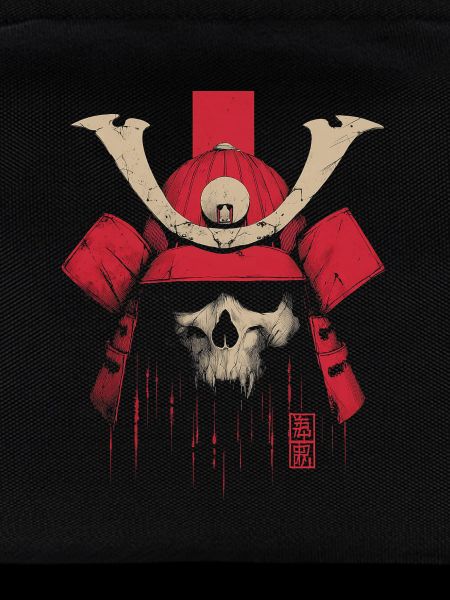 Blutroter Samurai Schädel