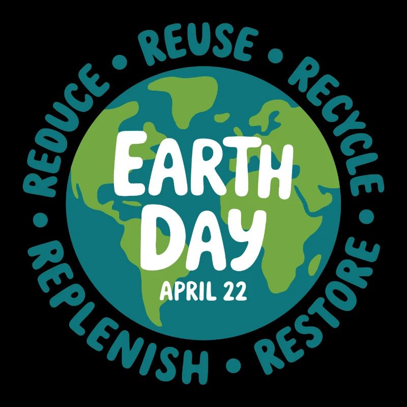 Emblème du Jour de la Terre : Réduire Réutiliser Recycler