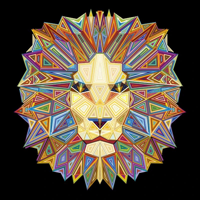 Geometric lion head