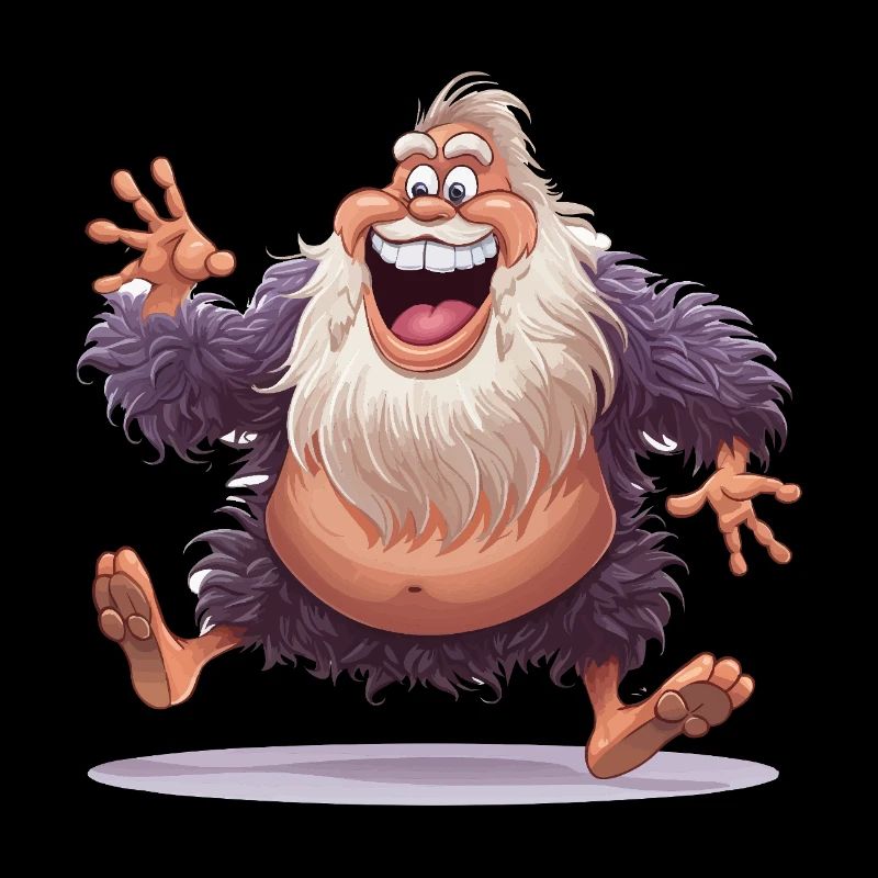 Fröhlicher wolliger Yeti