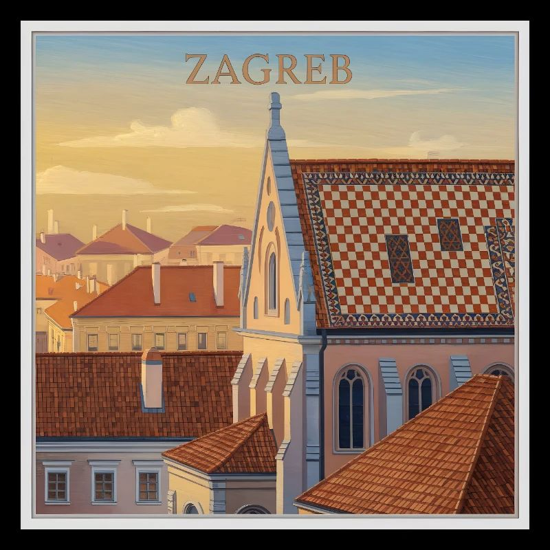 Zagreb Dachlandschaft im Abendlicht