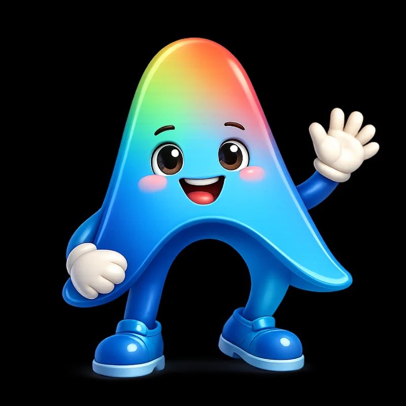 Cute Rainbow Mascot Sticker Antigravity