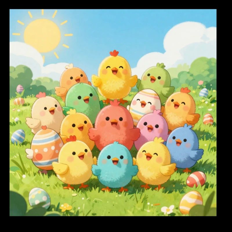 Colorful Chickens Group Photo