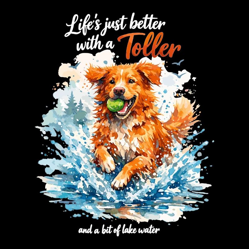 Nova Scotia Aquarell: Life’s Better with a Toller