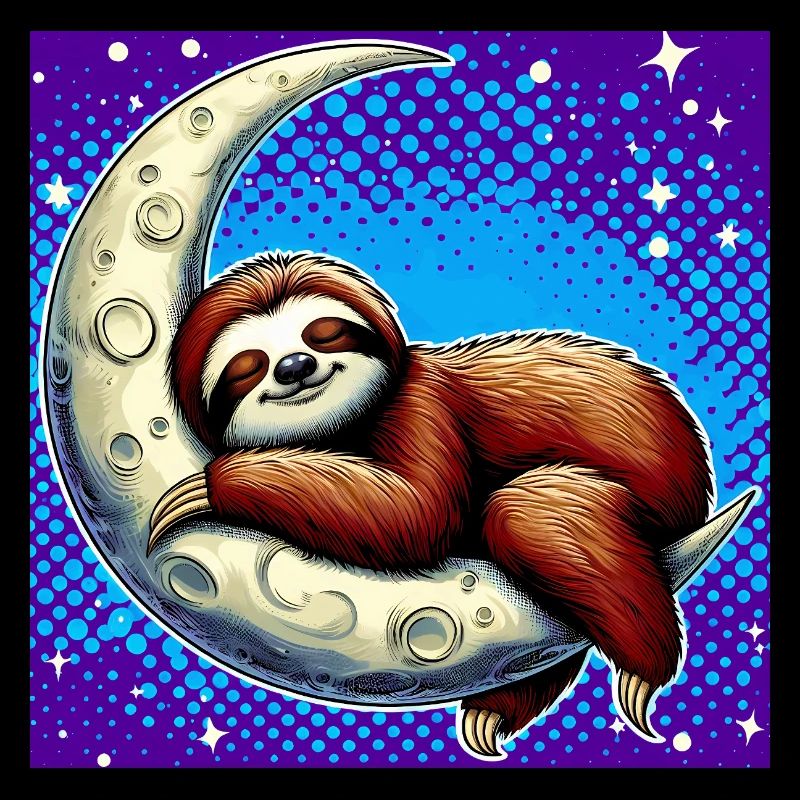Sloth sleeps on the Moon