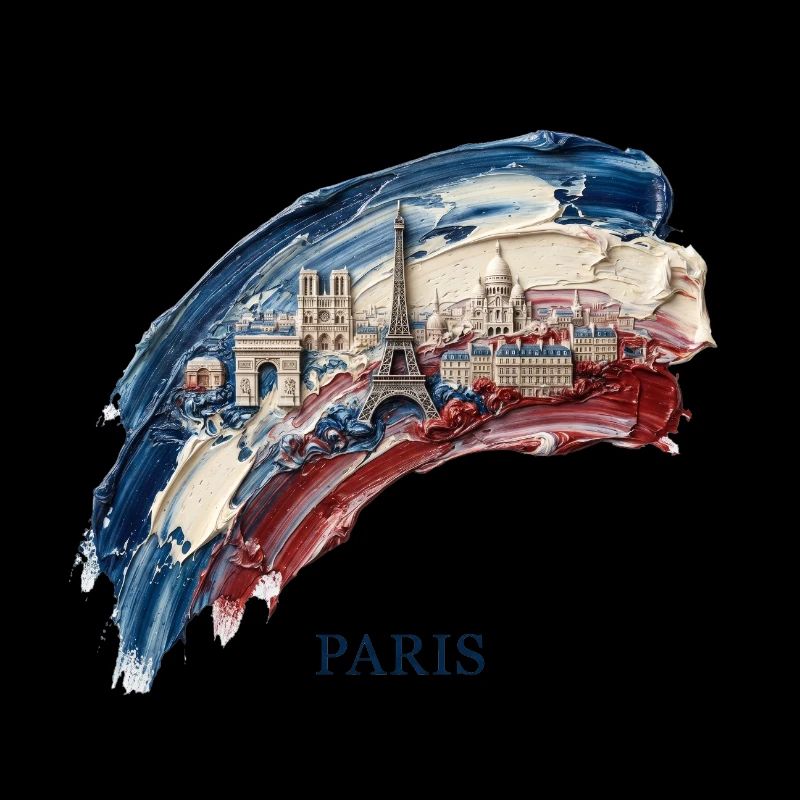 Paris Pinselstrich Stadtbild Flagge