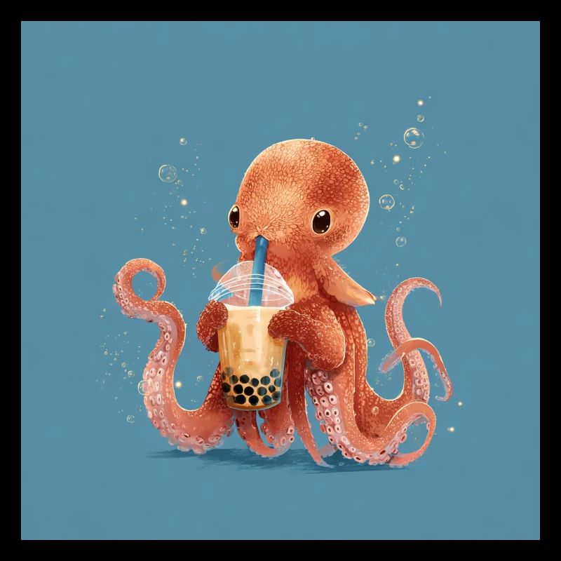 Dumbo octopus and its bubble tea