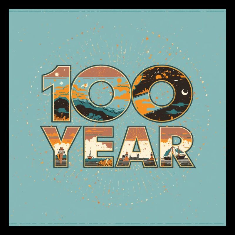 100-jährige Retro-Landschaft