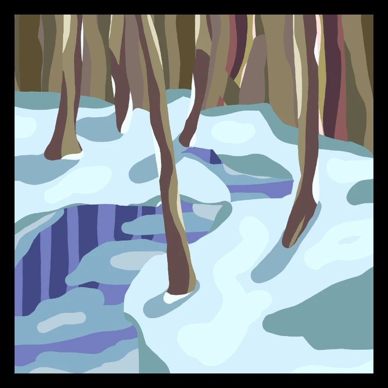 Winterwald in kalten Schatten