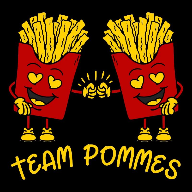 Frites Drôle Frites Sacs Équipe Frites