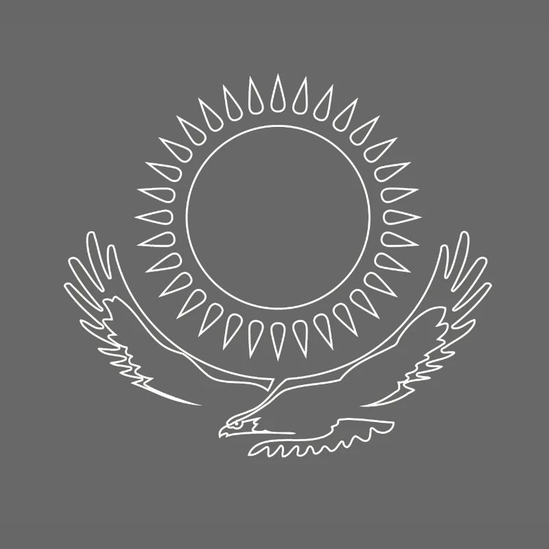 Kazakhstan Eagle steppe eagle line white flag