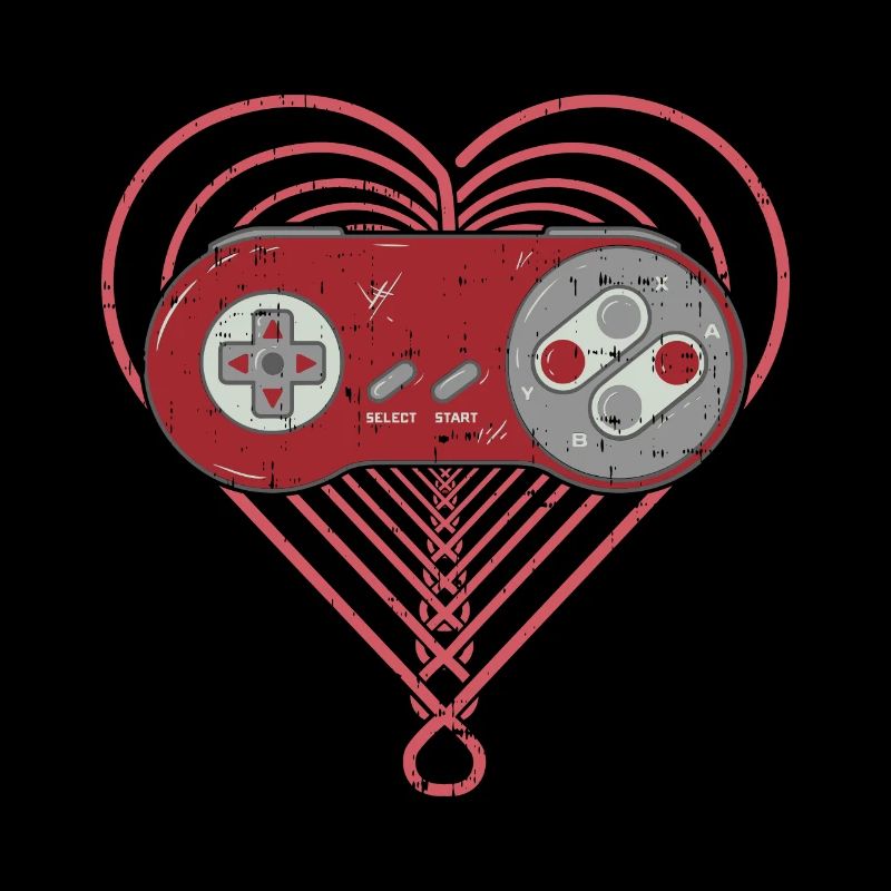 Retro Gaming Controller - Videospiele Gampad Herz