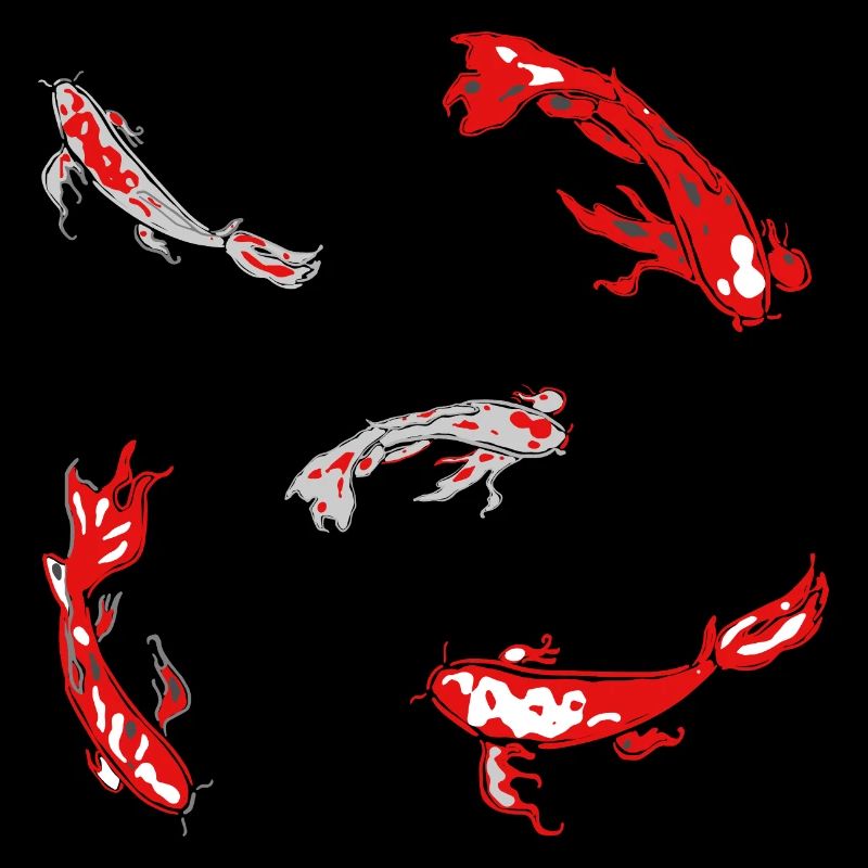 carp red fish koi japan pattern abstract art