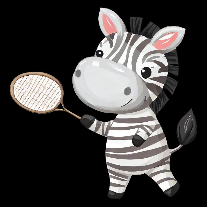 Zebra plays tennis and badminton, athletic tie