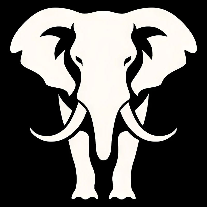 Elefant Silhouette Weiß Logo