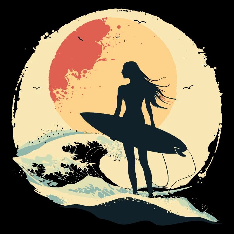 Surfing Frau