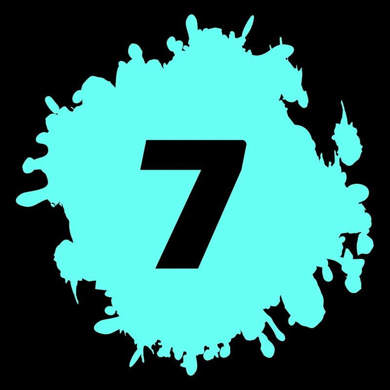 Éclaboussure cyan numéro 7