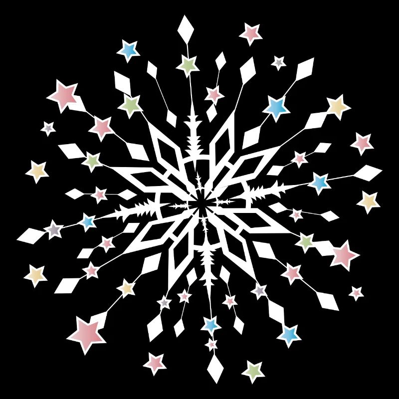 Mandala étoile de Noël avec des étoiles colorées