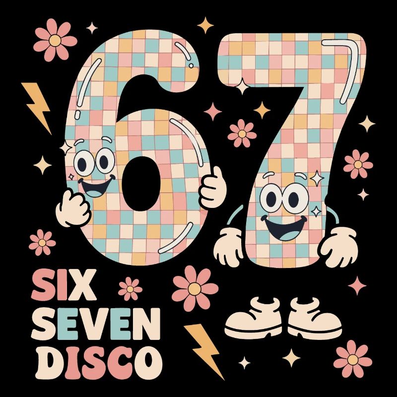 Lustige Disco Ball Retro Party Geschenk Six Seven