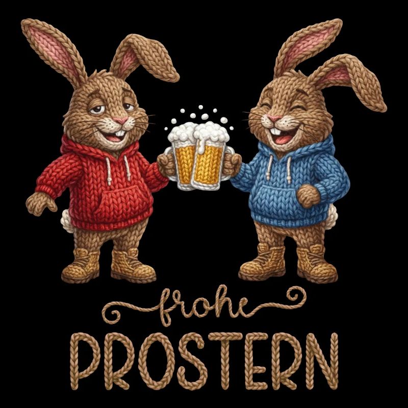 Frohe Prostern Hasen Bier Osterhasen Prosterhase