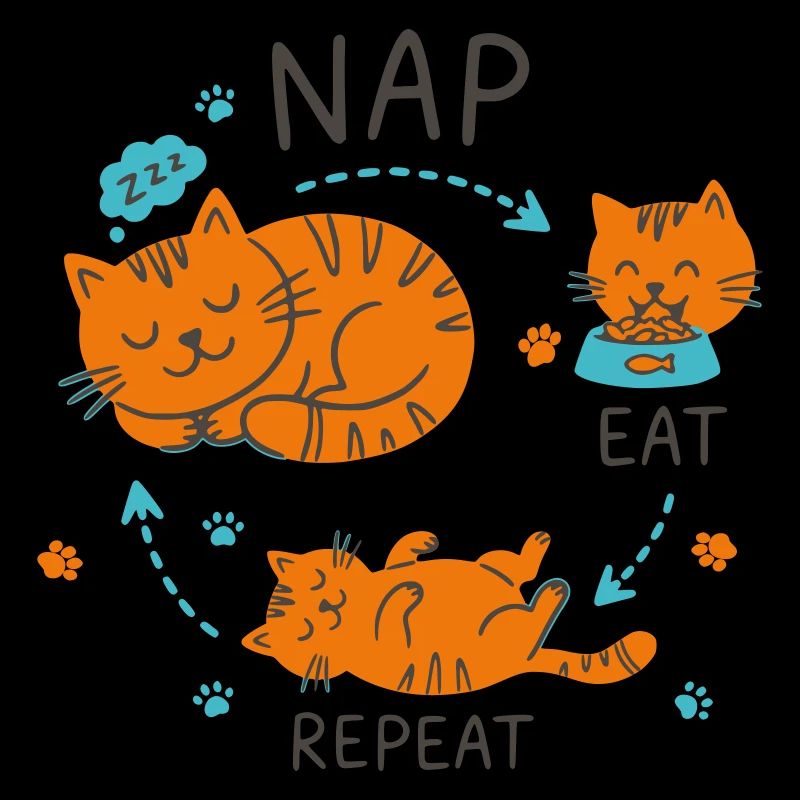 Nap Eat Repeat Katzendesign