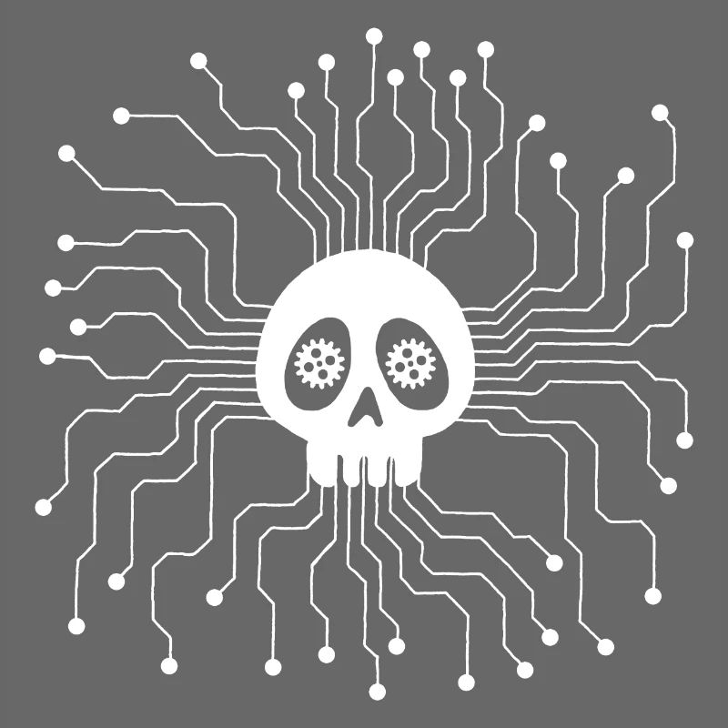 Microprocessor Skull (White)