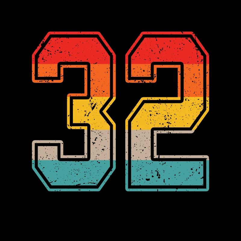 Maillot rétro 32 ans numéro 32 T-shirt numéro 32