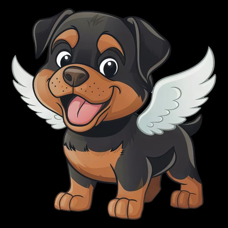Dessin animé mignon d’ange Rottweiler