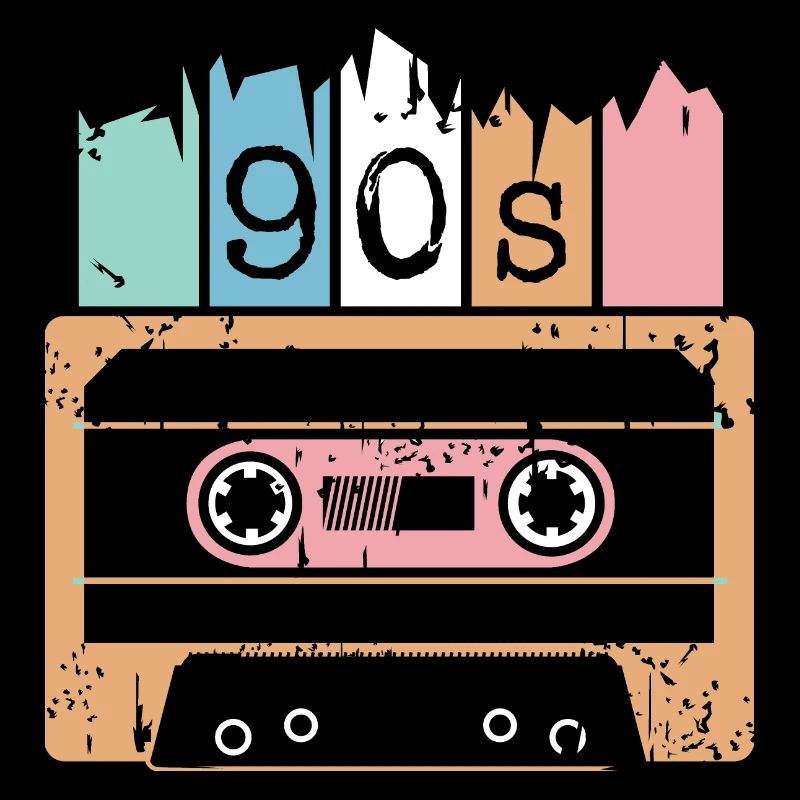 Cassette Music 90s 1990s Used Look Classic Logo