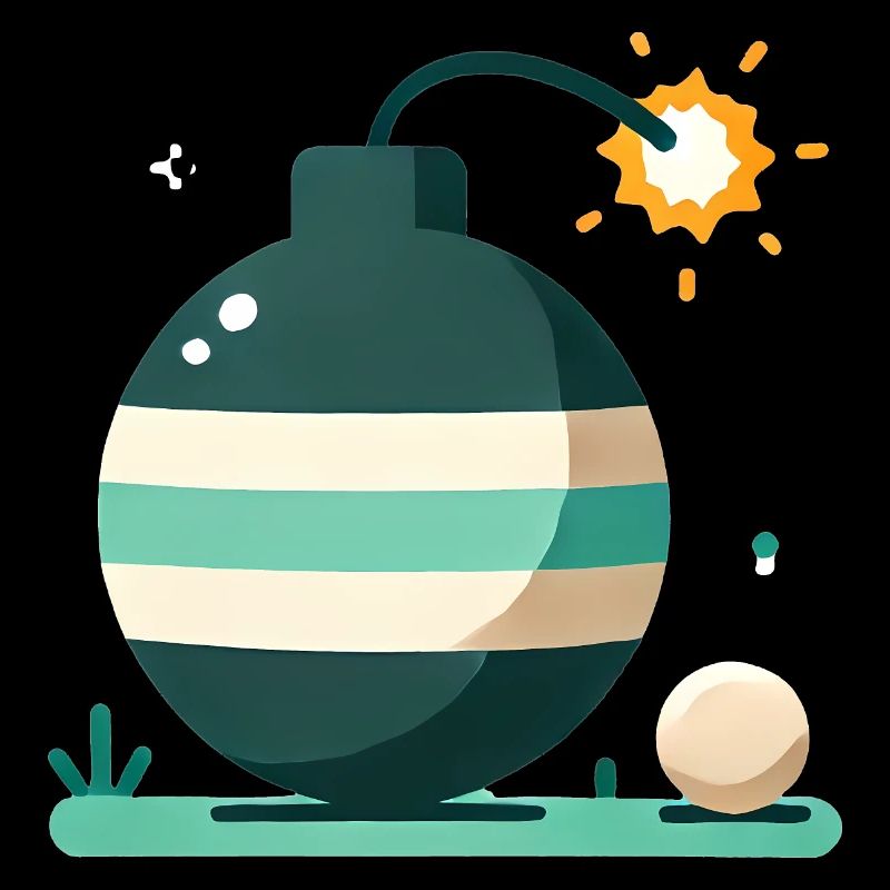 Bombe de dessin animé avec conception de fusible brûlant