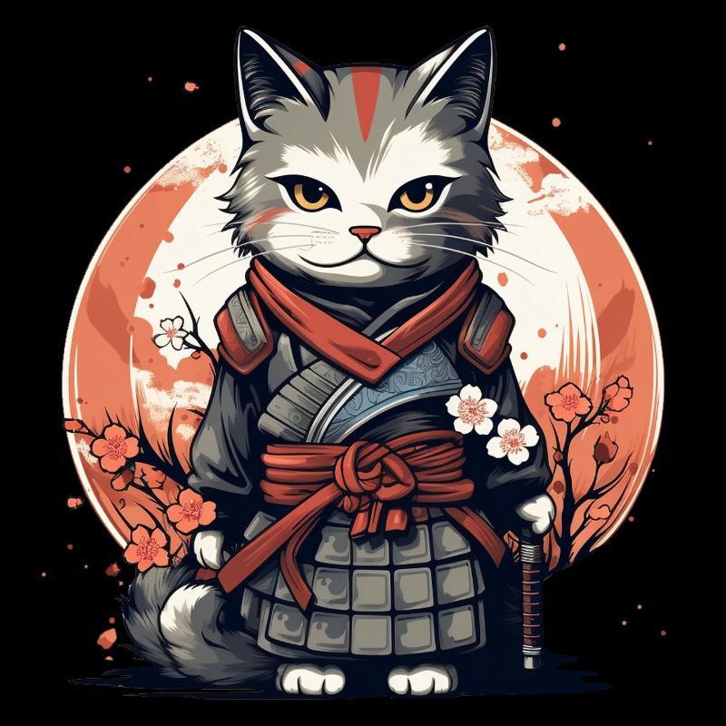Chat guerrier Chat japonais Chat samouraï