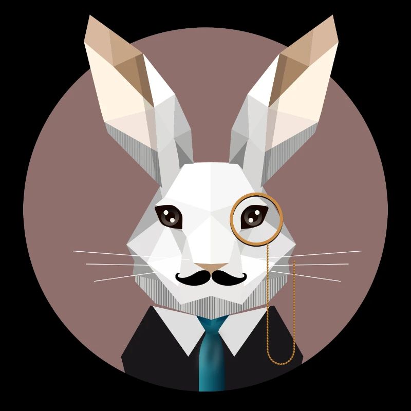 Elegant Easter Bunny with Monocle & Mustache