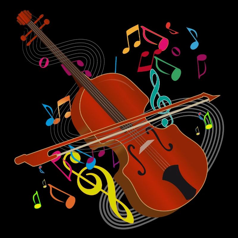 Music in Colors – Artistic Violin with Notes