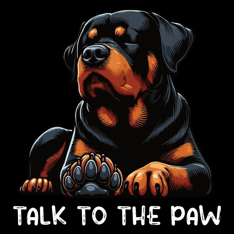 Parlez à la patte Rottweiler Propriétaire du rottweiler