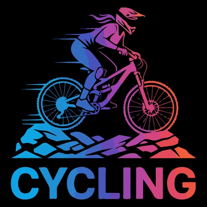 Cycliste en pente sur un sentier accidenté