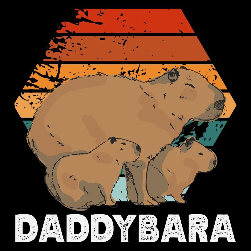 Retro Daddy Bara Capybaras Niedlich Lustig Tier
