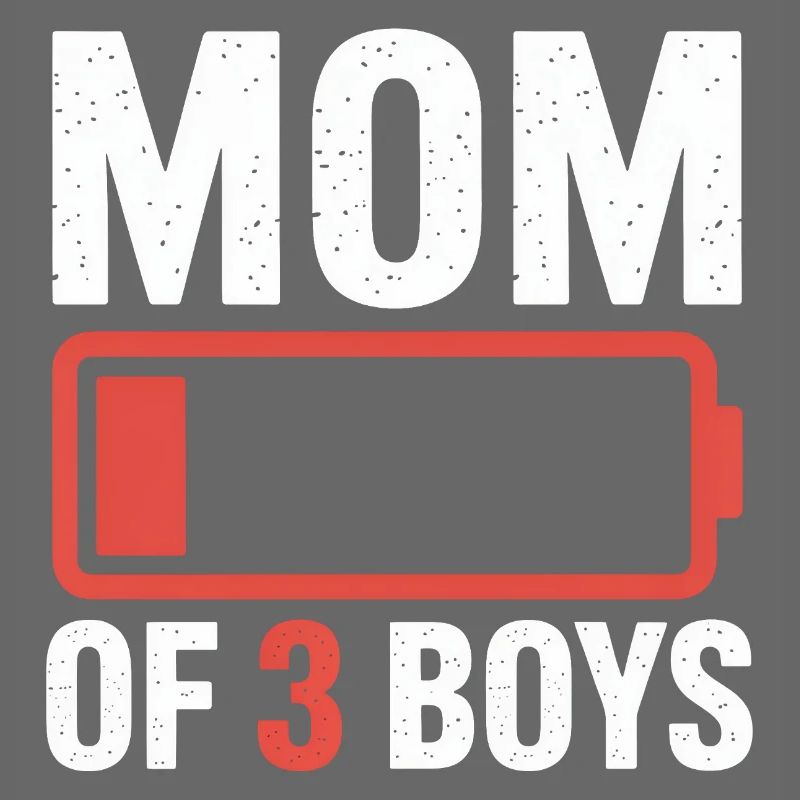 Mutter von 3 Jungs Batterie-Ikon-Tee