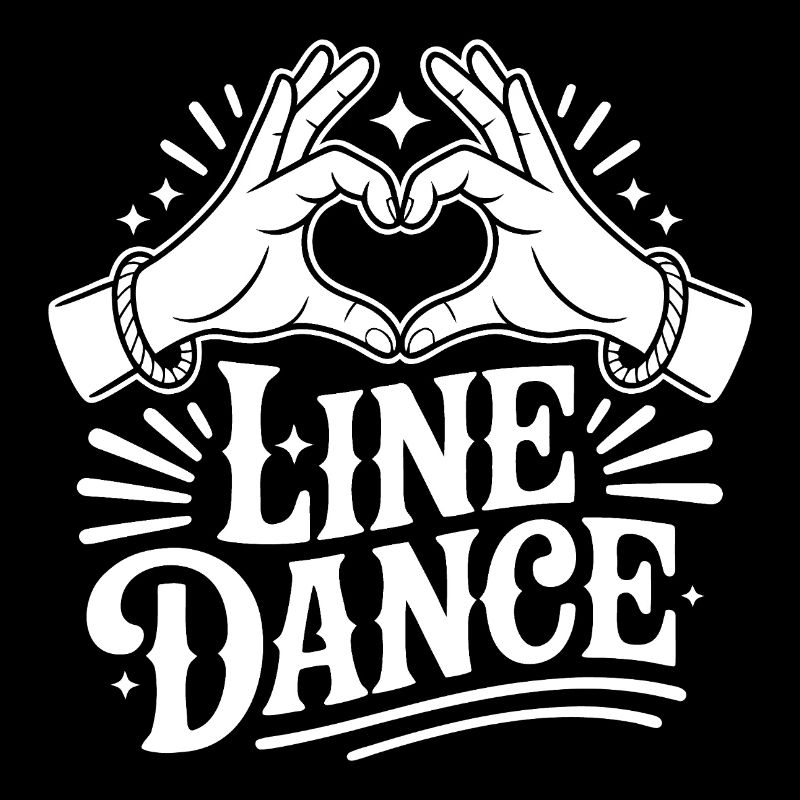 Line Dance Heart Hand Illustration