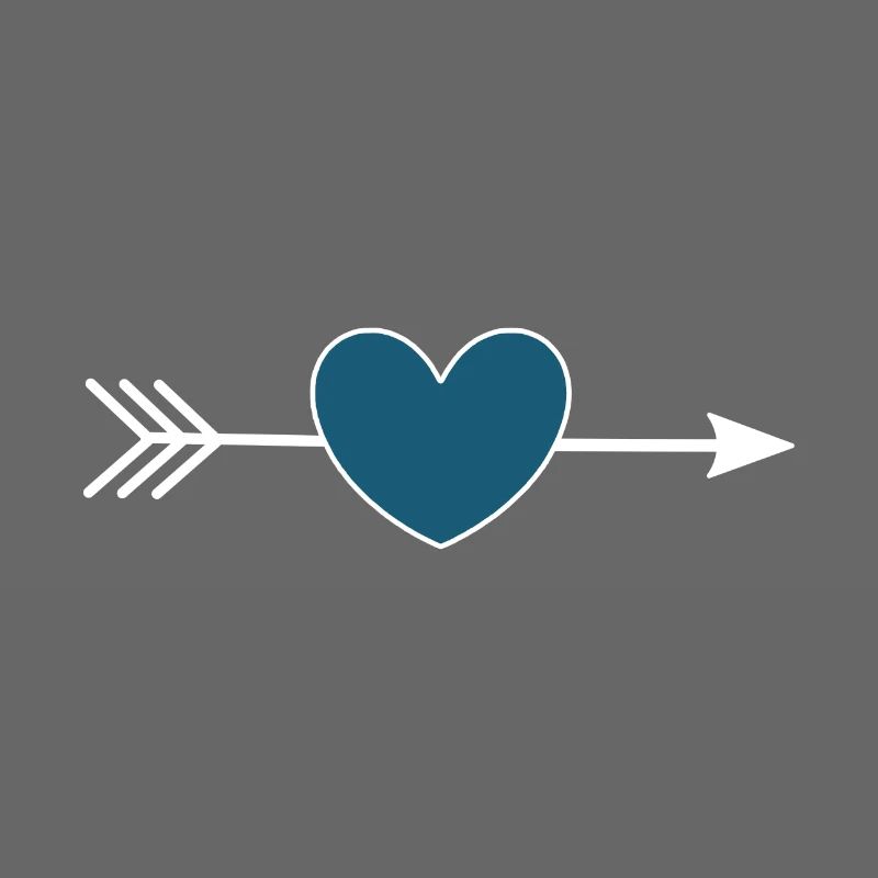Coeur bleu avec flèche Saint-Valentin