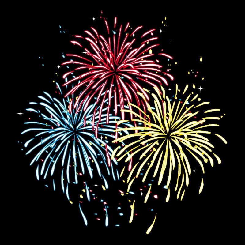 Feux d'artifice en trois couleurs