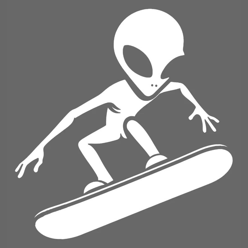 Minimalist Design: Alien Snowboarder