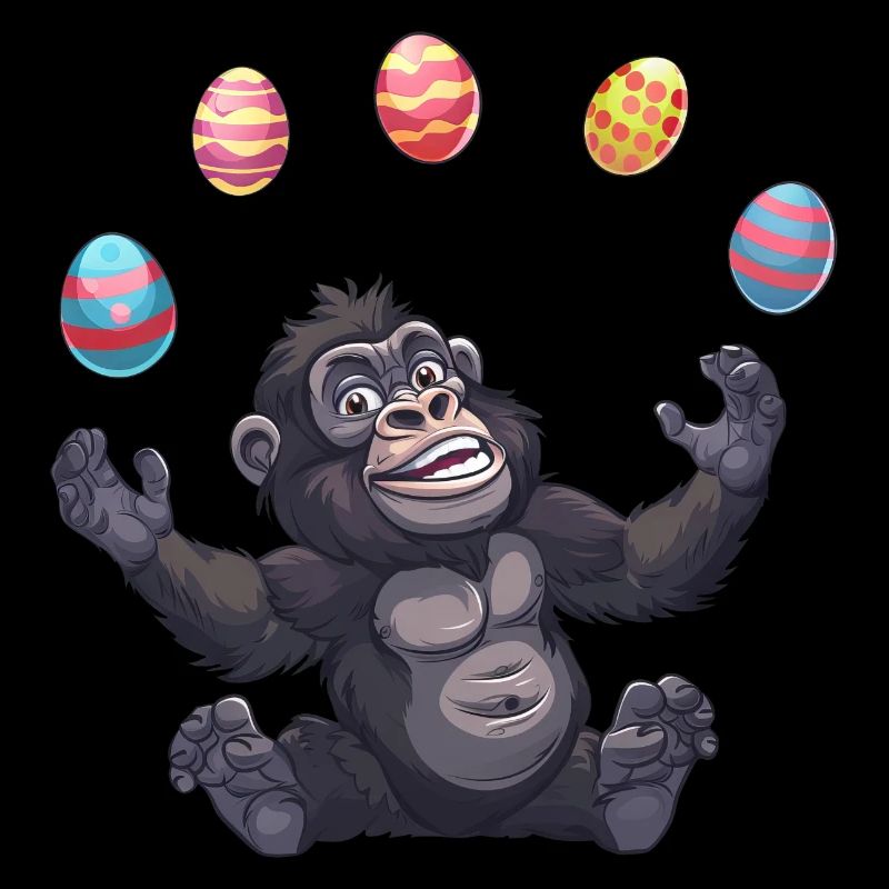 Ostern Gorilla Jongleur mit Eiern