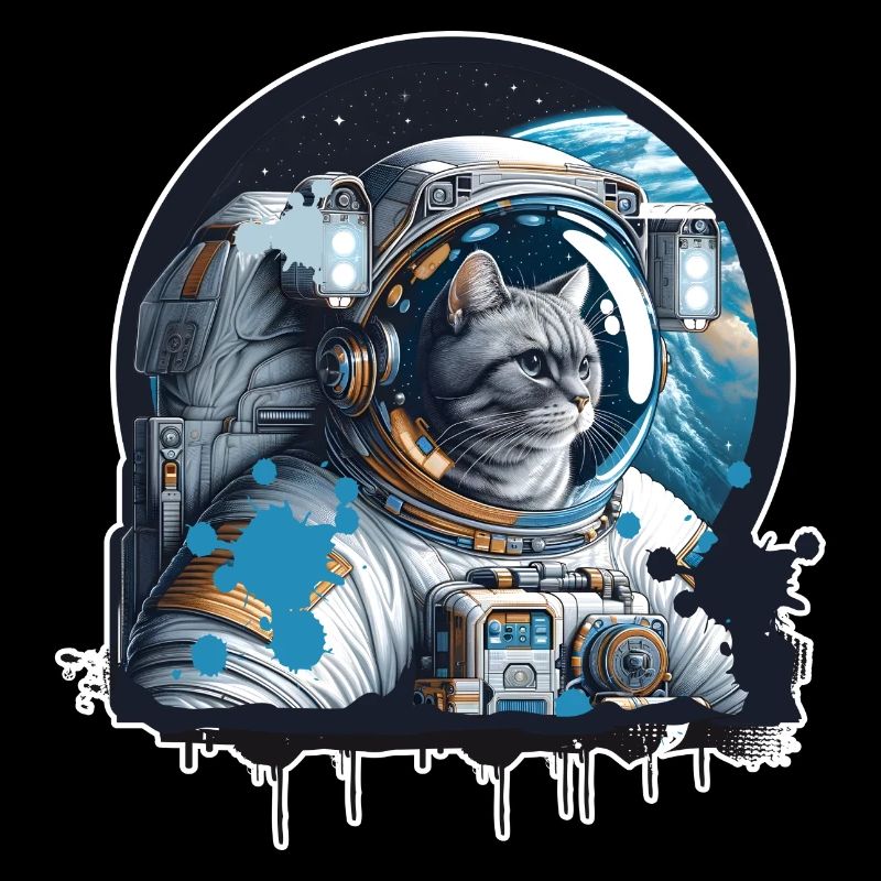 Un chat en costume d’astronaute
