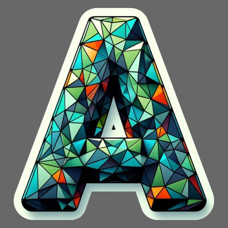 Buchstabe A Polygon bunt