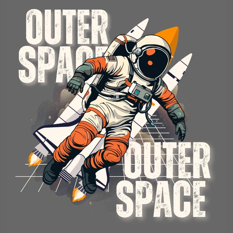 Astronaut in rocket jump