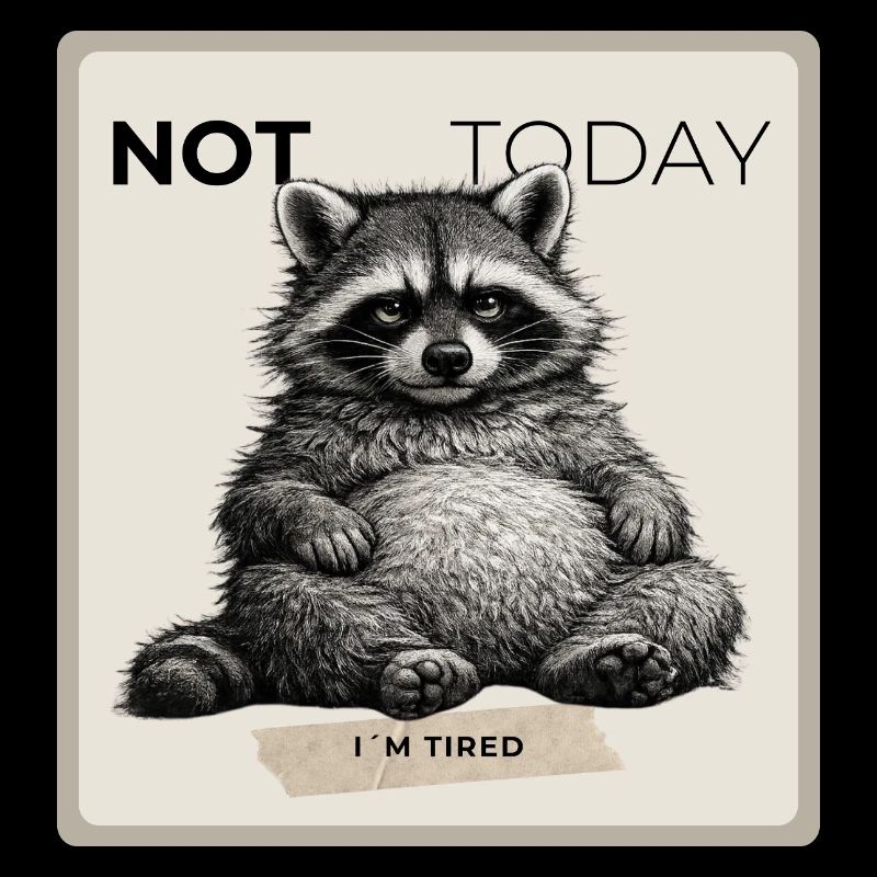 Not Today Raccoon Meme